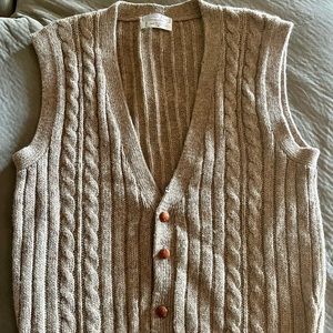 Vintage Christian Dior 100% Wool Sleeveless Cardigan XL